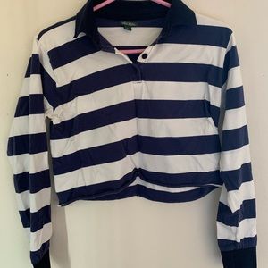 Wild fable striped polo crop top